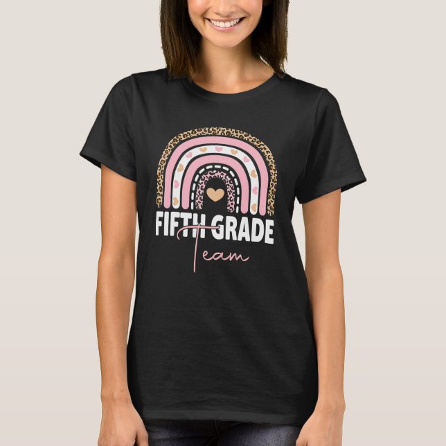 T-shirt Enseignant de 5e année Rainbow Retour à l'école Bo (Devant)
