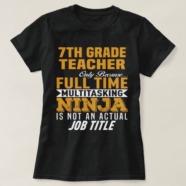 T-shirt Enseignant de 7e année (Design devant)