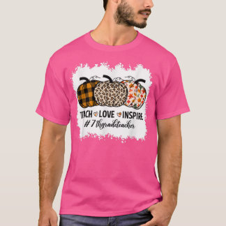 T-shirt Enseignant de 7e année Retour à l'école Citrouille