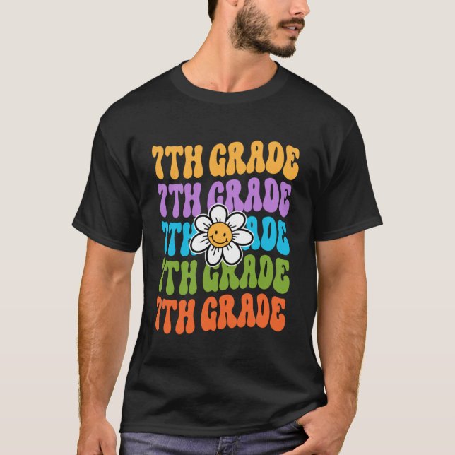 T-shirt Enseignant de 7e année Retour à l'école Premier jo (Devant)