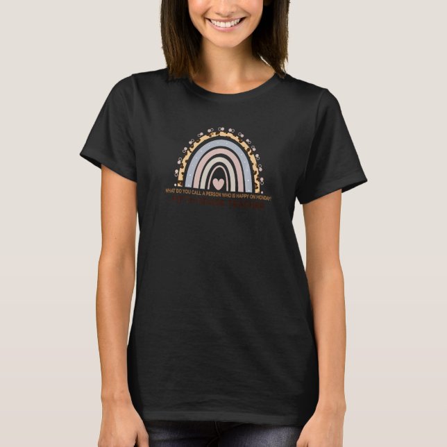 T-shirt Enseignant de cinquième année Leopard Rainbow Ense (Devant)
