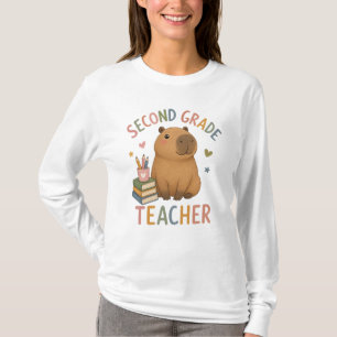 T-shirt Enseignant de deuxième année avec un capybara mign