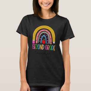 T-shirt Enseignant de deuxième année Crayon Rainbow 2e ann