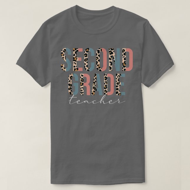 T-shirt Enseignant de deuxième année Leopard 2e année Ense (Design devant)