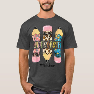 T-shirt Enseignant de jardin d'enfants Leopard Pencil Ense