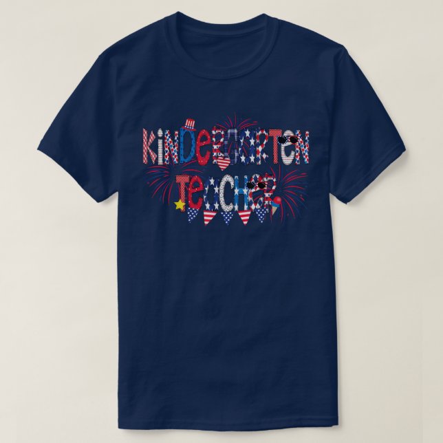 T-shirt Enseignant de jardin d'enfants Lettres de doodle p (Design devant)
