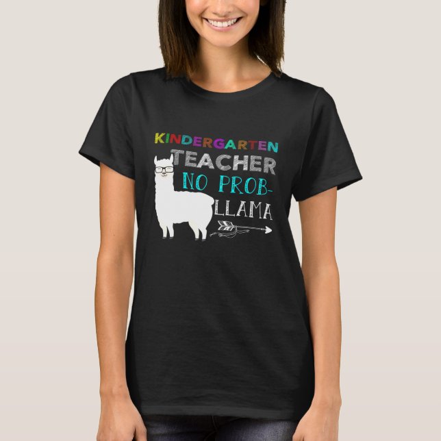 T-shirt Enseignant de jardin d'enfants No Pro Llama Retour (Devant)