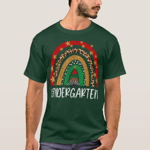 T-shirt Enseignant de jardin d'enfants Noël drôle Rainbow