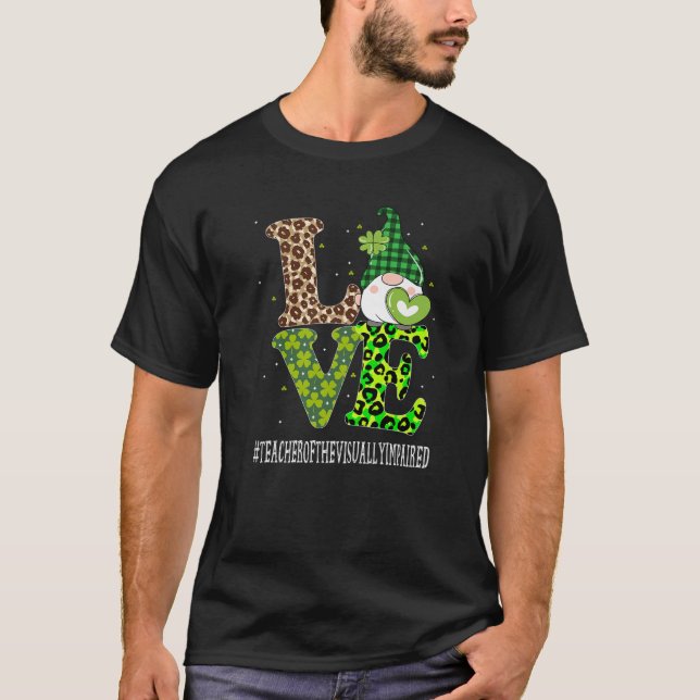 T-shirt Enseignant De La St patrick D'Amour Visuellement M (Devant)