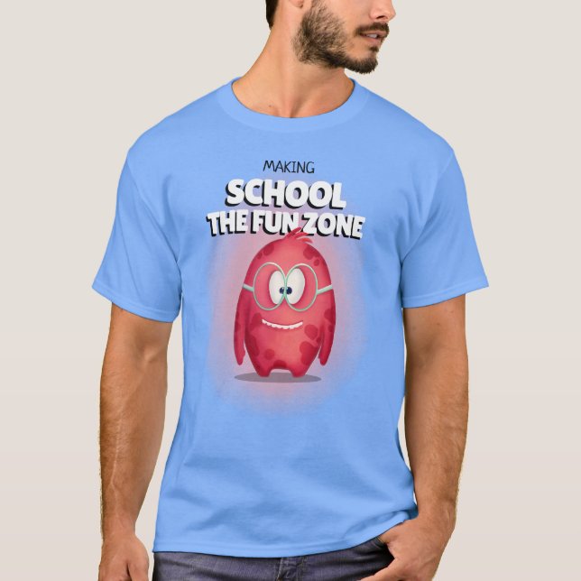 T-shirt Enseignant de la zone amusante de l'école (Devant)