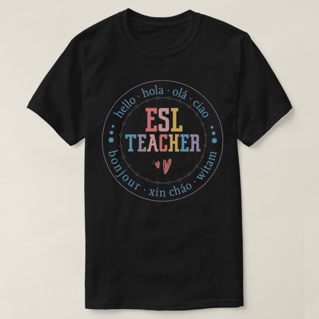 T-shirt Enseignant de langue ESL 1 (Design devant)