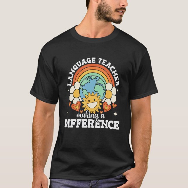 T-shirt Enseignant de langue faisant une différence Enseig (Devant)