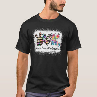 T-shirt Enseignant de l'année Peace Love Kindergarten Team