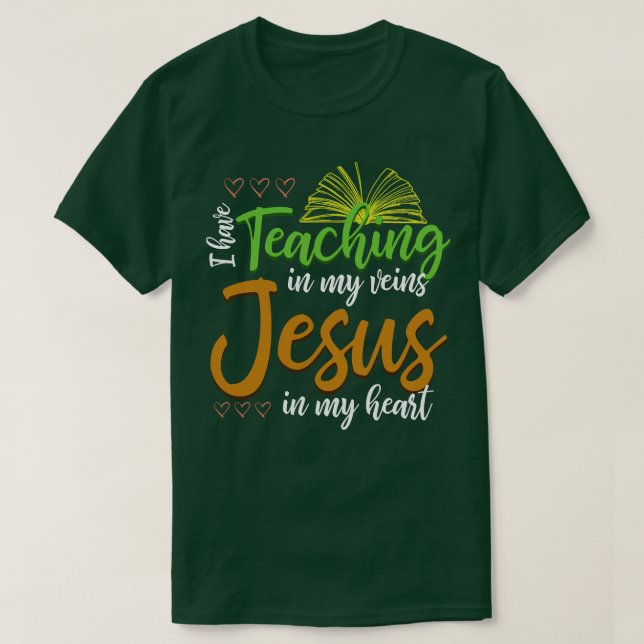 T-shirt Enseignant de l'école chrétienne Priez Jésus Chris (Design devant)
