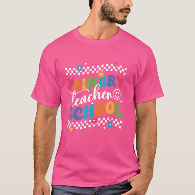 T-shirt Enseignant De L'École Primaire Super Drôle Premier (Devant)