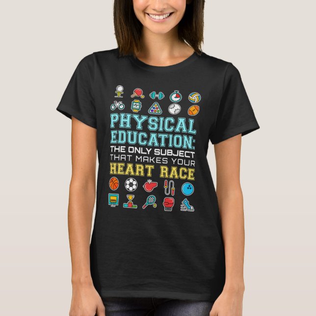 T-shirt Enseignant de l'éducation physique Race cardiaque  (Devant)