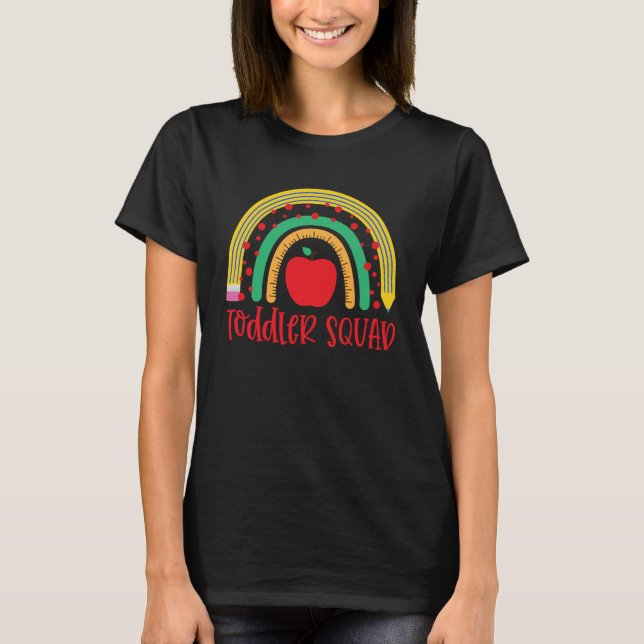 T-shirt Enseignant De L'Équipe D'Enfants Premier Jour D'Éc (Devant)