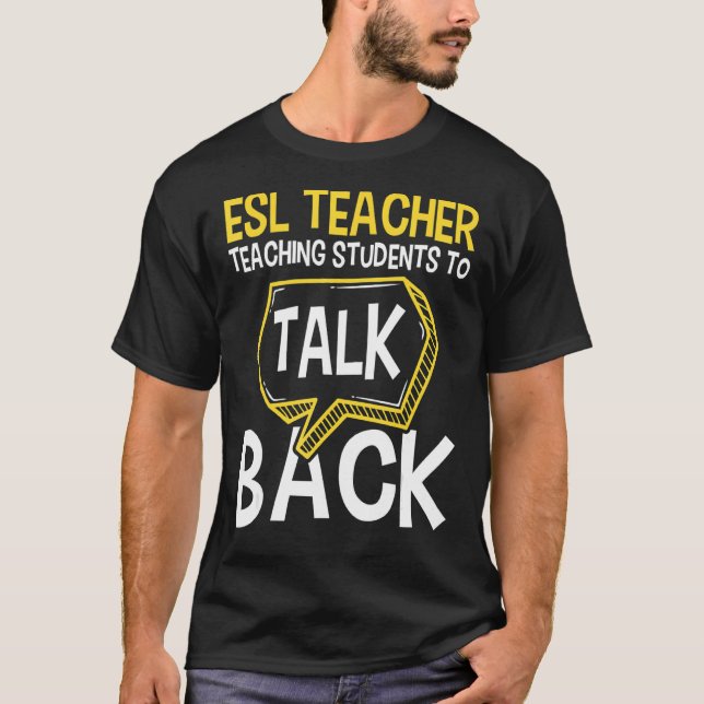 T-shirt Enseignant de l'ESL Étudiants Pour Parler De L'Ang (Devant)