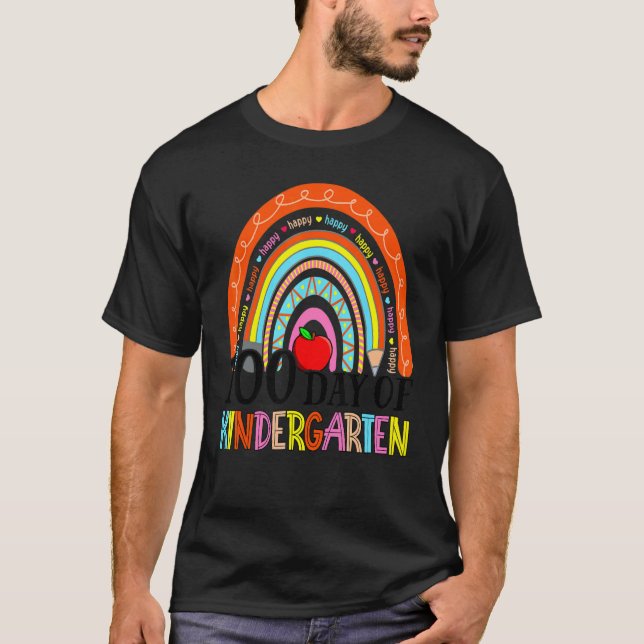 T-shirt Enseignant de maternelle 100e jour - 100 jours plu (Devant)