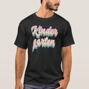 T-shirt Enseignant de maternelle Rétro Empilé Arc-en-ciel