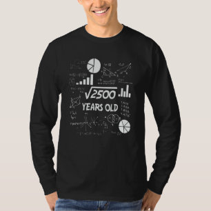 T-shirt Enseignant de mathématiques Anniversaires de 50 an