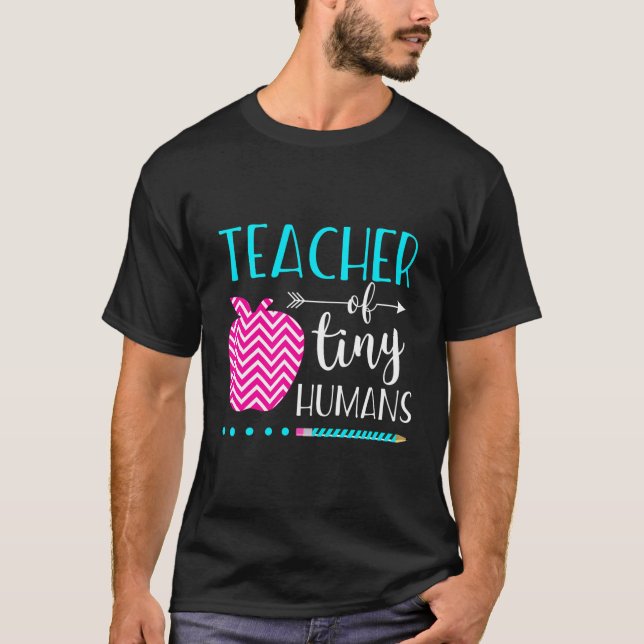T-shirt Enseignant De Minuscules Humains Longtemps Sleeve  (Devant)