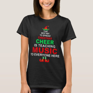 T-shirt Enseignant de musique Christmas Elf Cheval