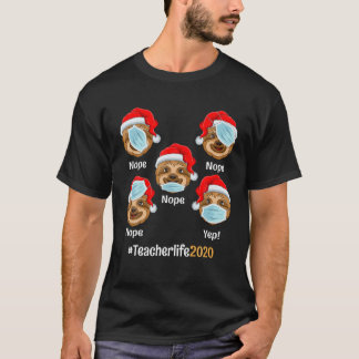 T-shirt Enseignant de Noël 2020 Vie Paresseuse Portant Mat