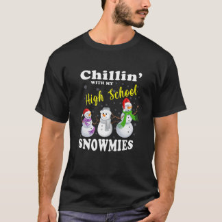 T-shirt Enseignant de Noël Cute Chillin Avec Mon Lycée