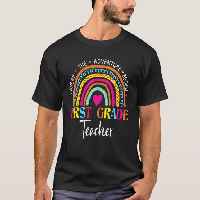 T-shirt Enseignant de première année  Enseignant Élève Ret (Devant)