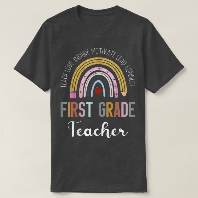 T-shirt Enseignant de première année enseigner l'amour Ins (Design devant)