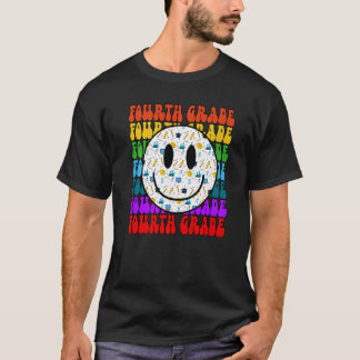 T-shirt Enseignant de quatrième année visage heureux élève