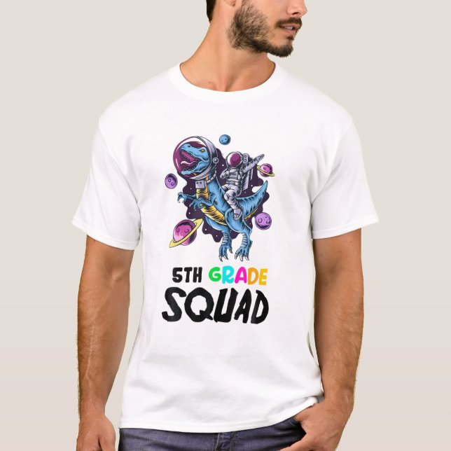 T-shirt Enseignant De Rex D'Astronome De 5E Année SQUAD Dr (Devant)