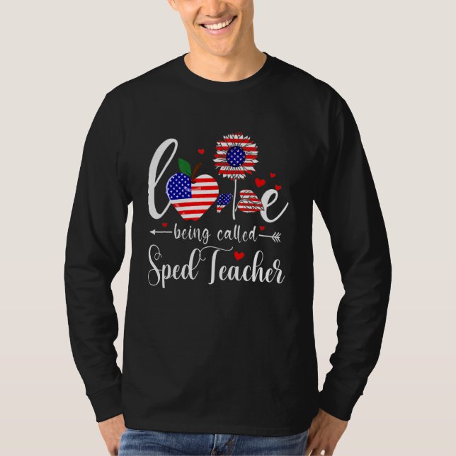 T-shirt Enseignant De Sped 4 juillet Aimer Être Appelé Spe (Devant)