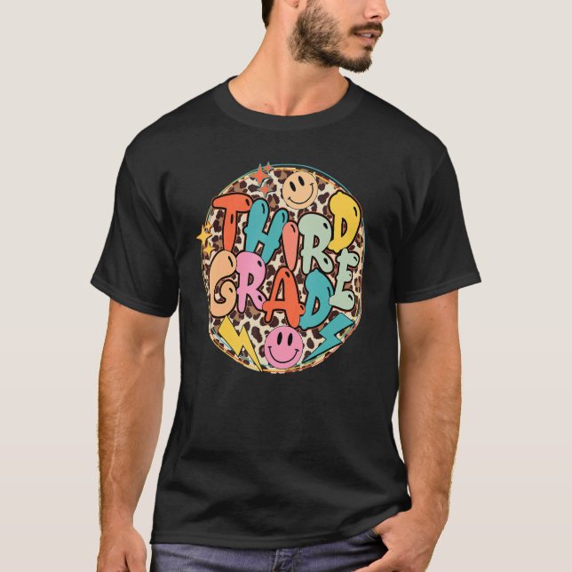 T-shirt Enseignant de troisième année Leopard Enseignant d (Devant)