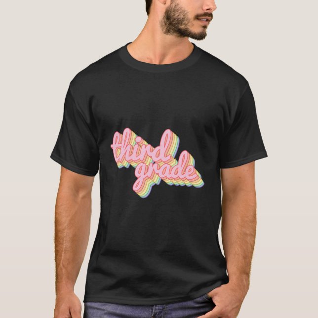 T-shirt Enseignant de troisième année Rainbow Enseignant (Devant)