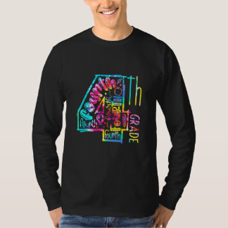 T-shirt Enseignant de typographie en quatrième année Tie D