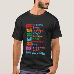 T-shirt Enseignant Dédié Aimant Motivé Créatif