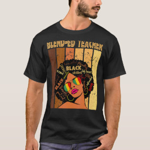 T-shirt Enseignant d'éducation fusionnée Afro Afro-América