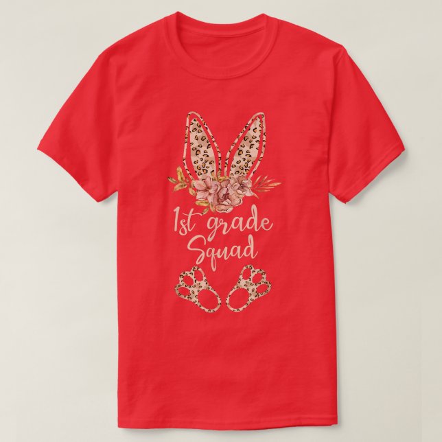T-shirt Enseignant d'équipe de 1ère année Bunny Empreinte  (Design devant)