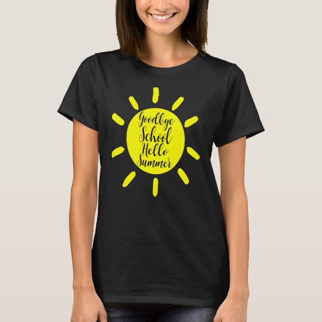 T-shirt Enseignant Dernier Jour De L'École Adieu École Bon (Devant)