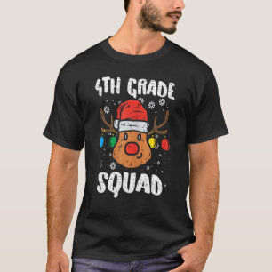 T-shirt Enseignant des rennes de 4e année Noël