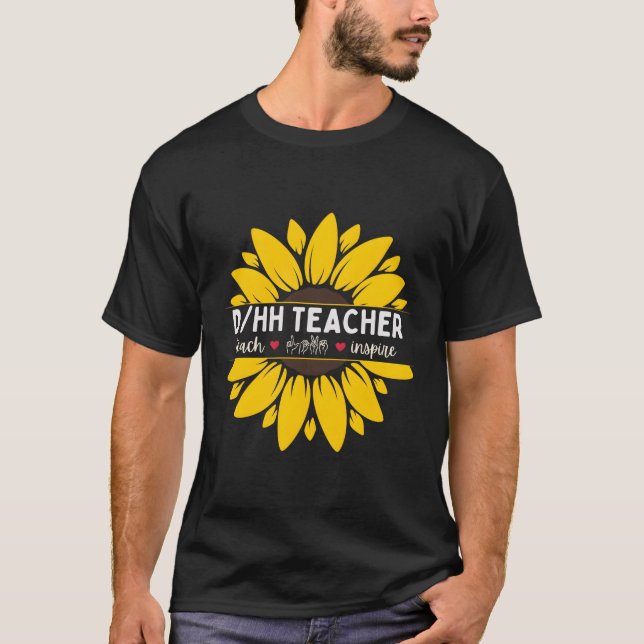 T-shirt Enseignant Dhh Sourd Et Difficile D'Entendre Ensei (Devant)