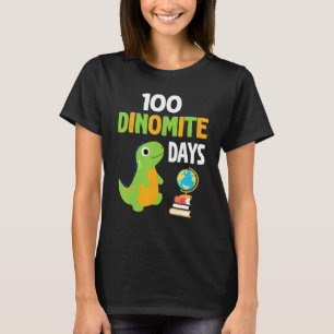T-shirt Enseignant Dinosaure Élève Heureux 100 Jours Dinom