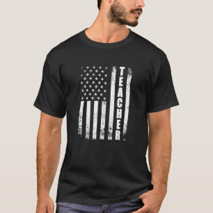 T-shirt Enseignant Drapeau Américain Usa Patriotique Fier 