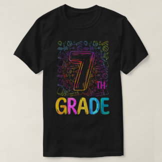 T-shirt Enseignant Drôle De Teinture De 7E Année Drôle Ret