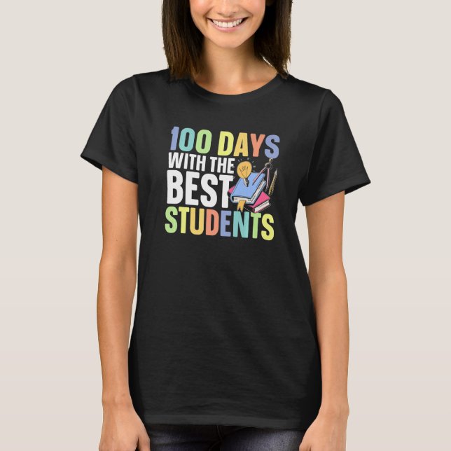 T-shirt Enseignant(e) de l'école primaire pour le 100e jou (Devant)