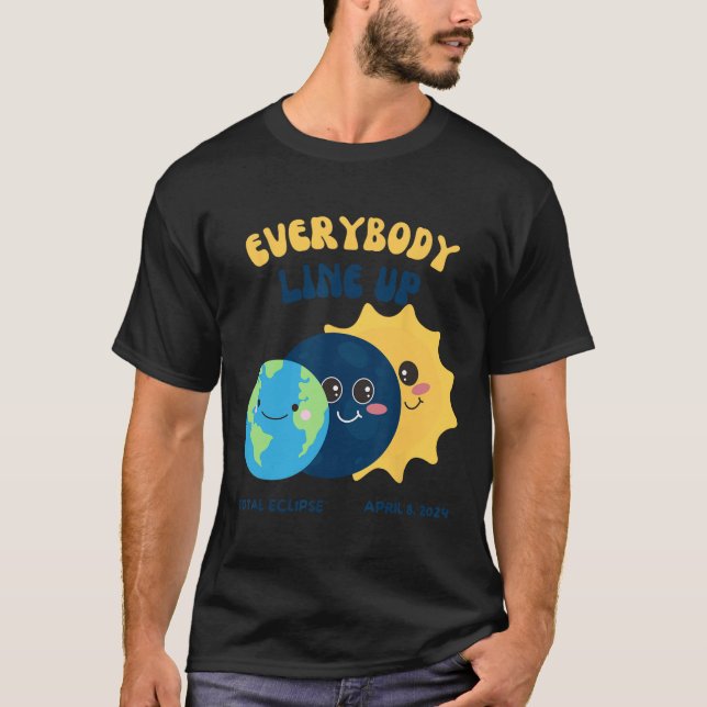 T-shirt Enseignant Éclipse Solaire Avril 8 2024 Mignonne T (Devant)