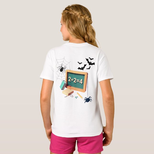 T-shirt Enseignant éffrayant en mathématiques (Dos entier)