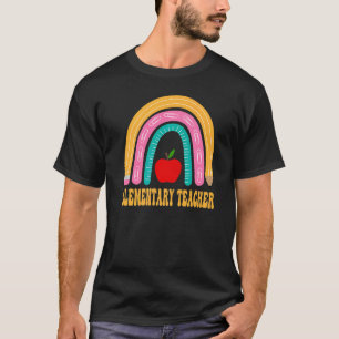 T-shirt Enseignant Élémentaire Arc-en-ciel Mignon Retour à